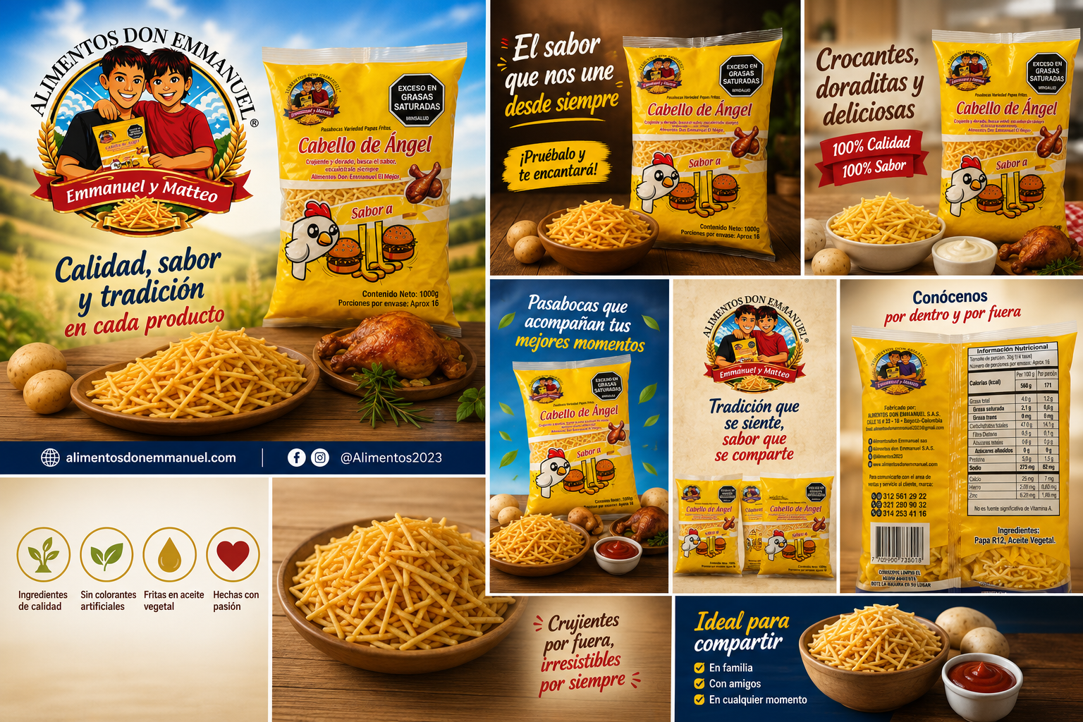 Cabello de Ángel 1000g — Papas fritas crujientes Alimentos Don Emmanuel